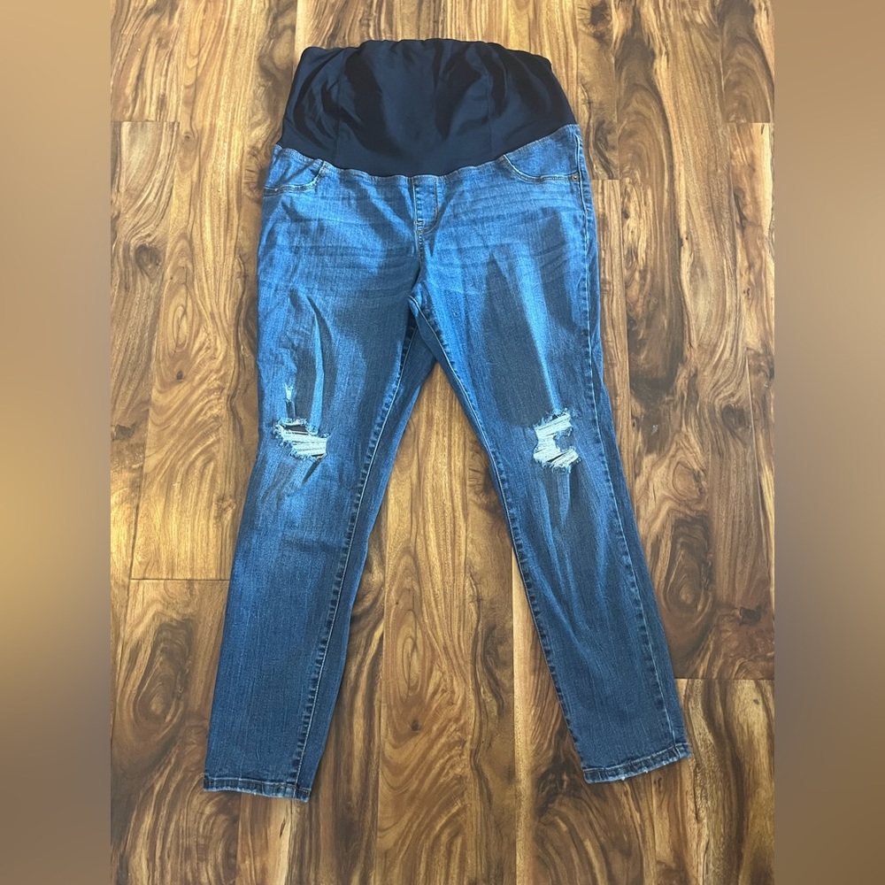 Distressed Skinny Maternity Jeans